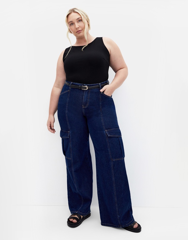 City Chic - Plus size Ally Tank Top - black