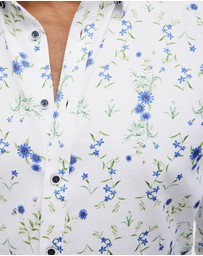 Politix - Textured Floral Long Sleeve Shirt