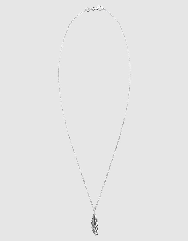 Kuzzoi - ICONIC EXCLUSIVE - Feather Pendant Necklace in Oxidised 925 Sterling Silver