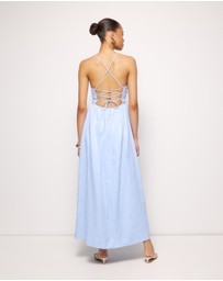 AERE - Irisa Linen Tie Back Midi Dress