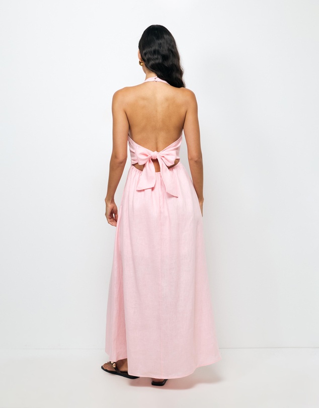 AERE - Odele Linen Halter Midi Dress