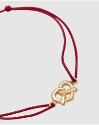 Elli Jewelry - Bracelet Pretzel Traditional Costume Trend Nylon Red in 925 sterling silver Gold Plated