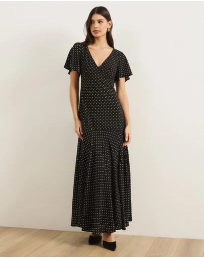 Atmos&Here - Tasha Flutter Sleeve Maxi Dress