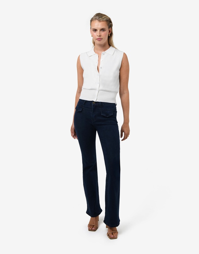 Forcast - Collins Collar Knit Top