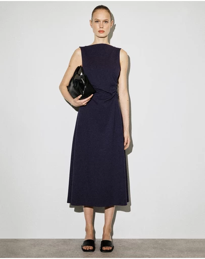 COS - Ruched-Waist Cotton-Jersey Midi Dress