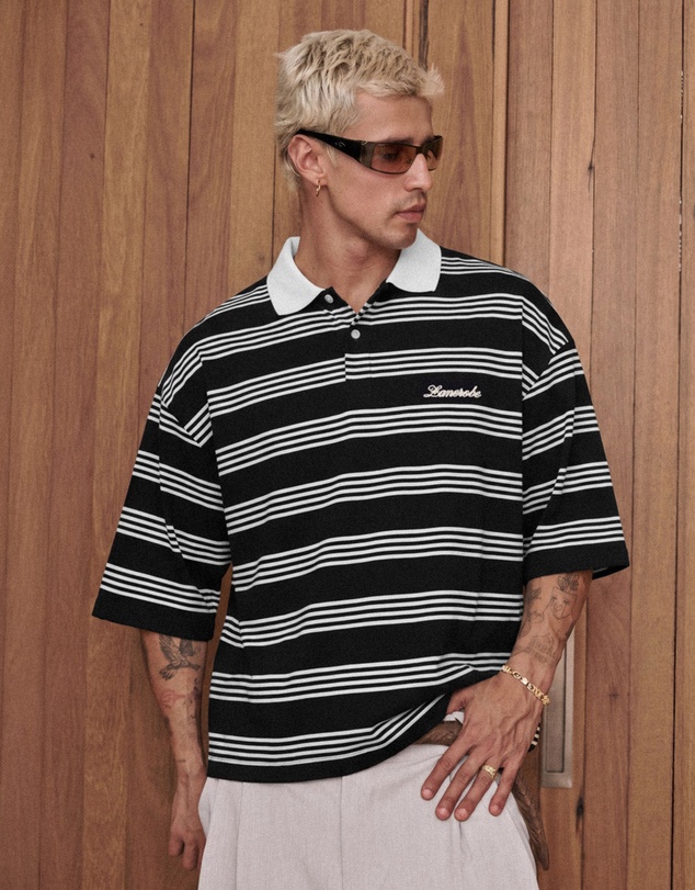 Zanerobe - Box Crop Polo Black/White