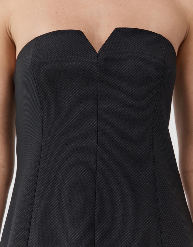 St. Agni - Wool Pinstripe Strapless Bodice