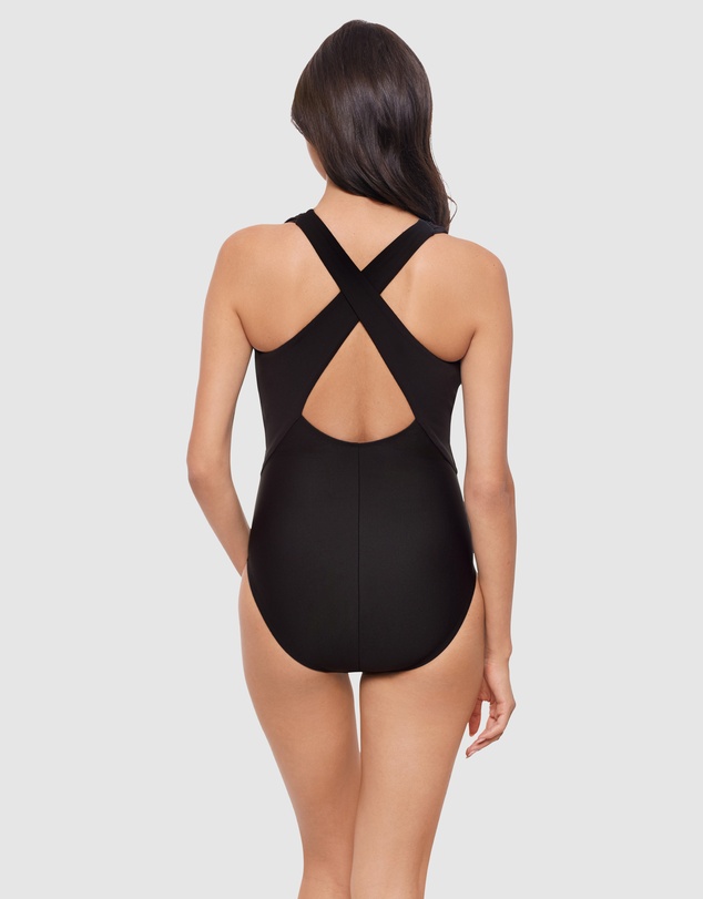 Magicsuit - Halle Plunge Tie Front Shaping One-Piece Swimsuit