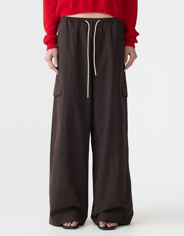 Bassike - Crushed Cotton Layered Pants