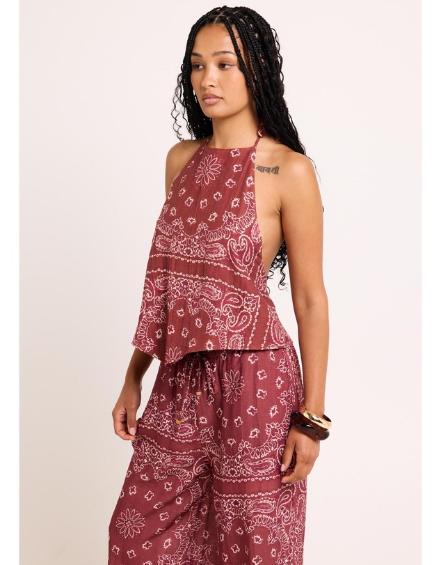 Subtitled - Gina Tie Up Scarf Top