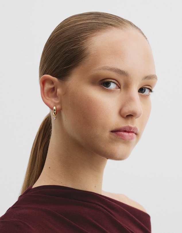 Country Road - Heart Crystal Hoop Earring