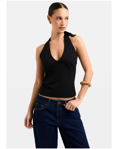 General Pants Co. Basics - Plunge Halter Top