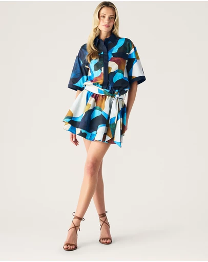 MOS The Label - Celestia Print Ruffle Mini Dress