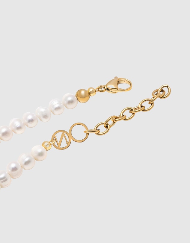 Nialaya Jewellery - Men's Evil Eye Pearl Choker