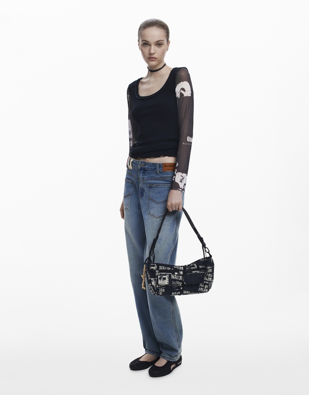 Desigual - Medium newspaper handbag
