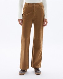Dazie - Do Your Thing Faux Suede High Waisted Straight Leg Pants