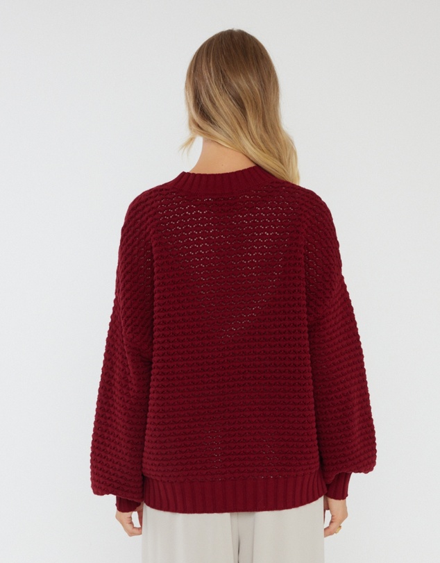 ALEXANDRA - Loam Knit Jumper Red Wine