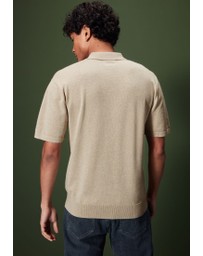 NEXT - Regular Vertical Texture Knitted Polo Jumper