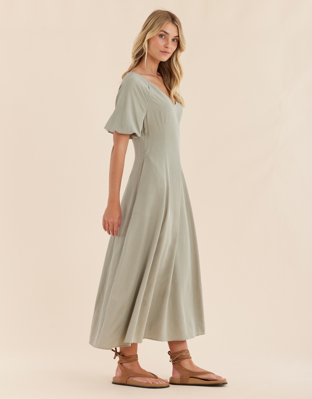 Amelius - Auguste Puff Sleeve Midi Dress