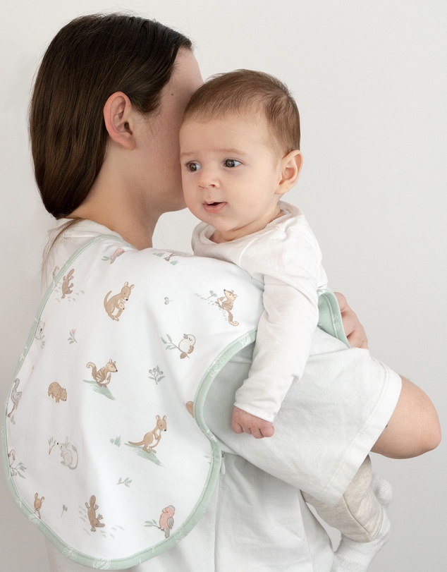 Living Textiles - 2 Pack Organic Burp Cloths - Australiana