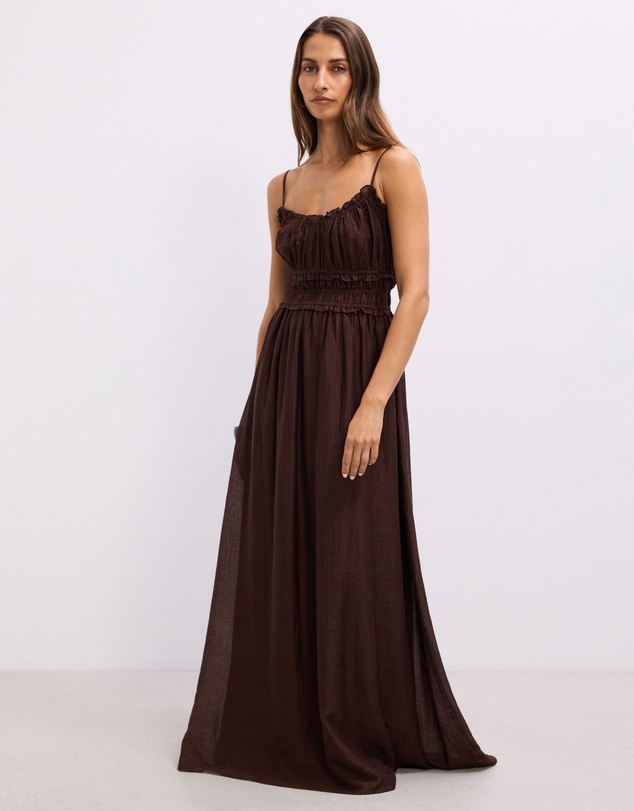 The Fated - Lila Shirred Maxi Dress