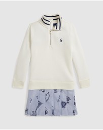 Polo Ralph Lauren - Print-Skirt Terry Quarter-Zip Dress - ICONIC EXCLUSIVE - Babies-Kids