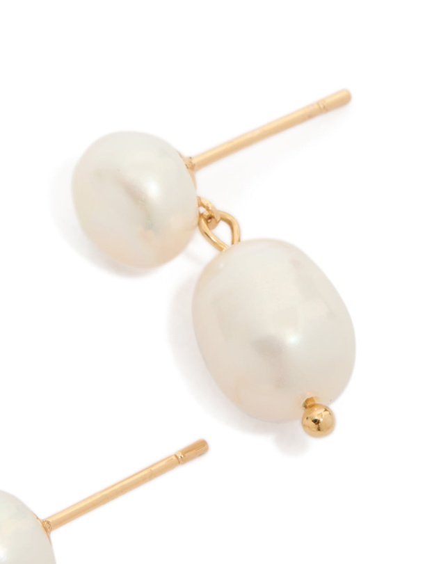 Lovisa - Gold Plated Freshwater Pearl Drop Earrings