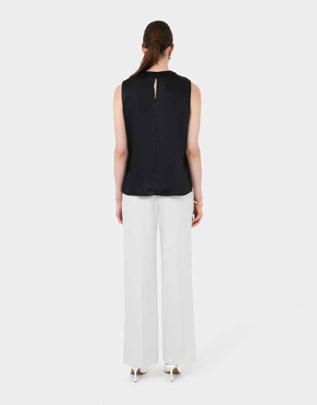 Forcast - Louisa Round Neck Satin Top