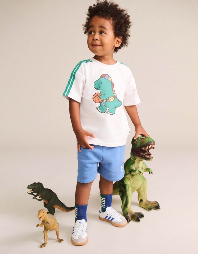 Huxbaby - Baller Dino Sporty Stripe Tee - Babies-Kids