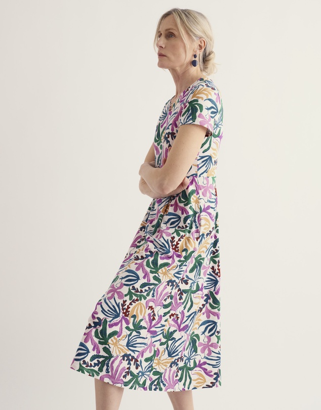 Seasalt - Veronica Short Sleeve Midi Dress in GOTS-Certified Organic Cotton