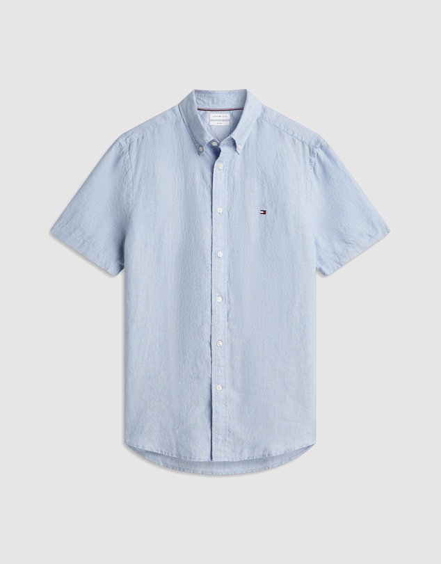 Tommy Hilfiger - Regular Fit Washed Linen Short Sleeve Shirt