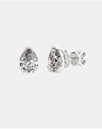 Georgini - Georgini Elegant Essentials 7mm Pear Cut Hidden Halo Stud Silver