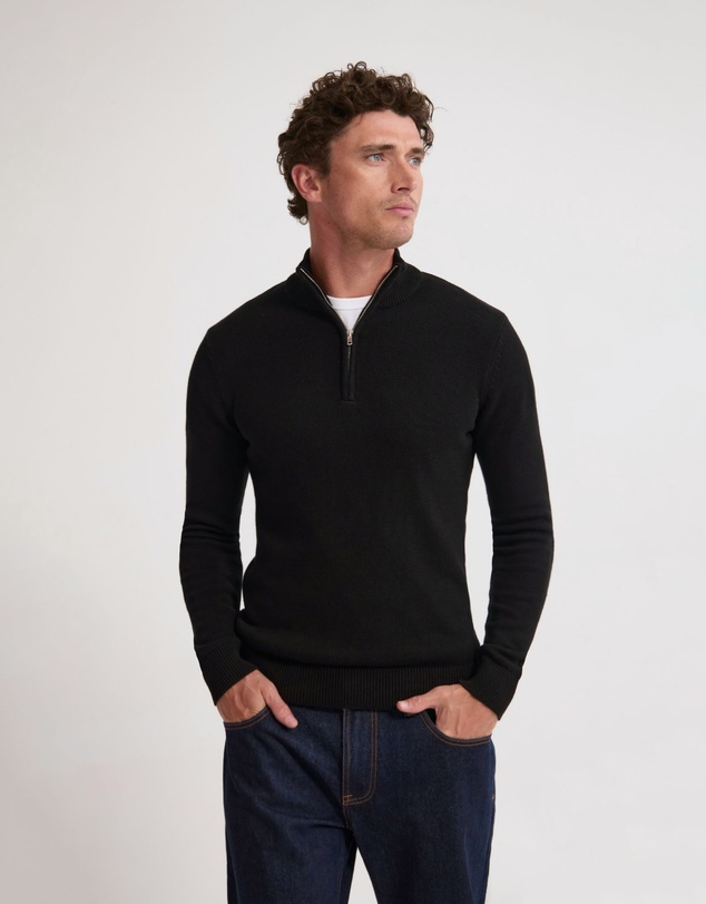 Oxford - Robert Zip Neck Knit Pullover