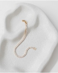 The White Collection - Abbie - Delicate Gold Tennis Bracelet