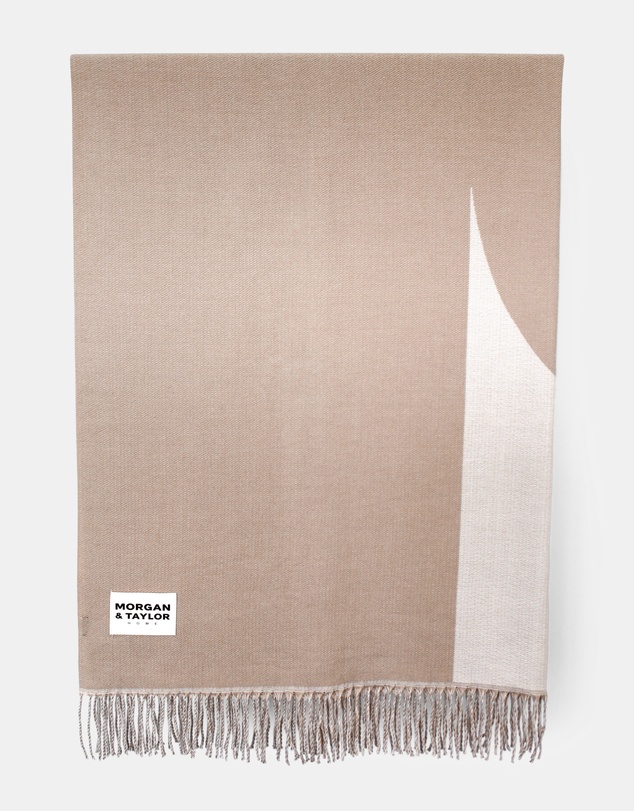 Morgan & Taylor - Abstract Artist Throw Blanket in Beige