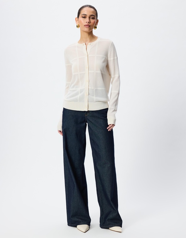 Tussah - Eloise Sheer Knit Checked Cardigan