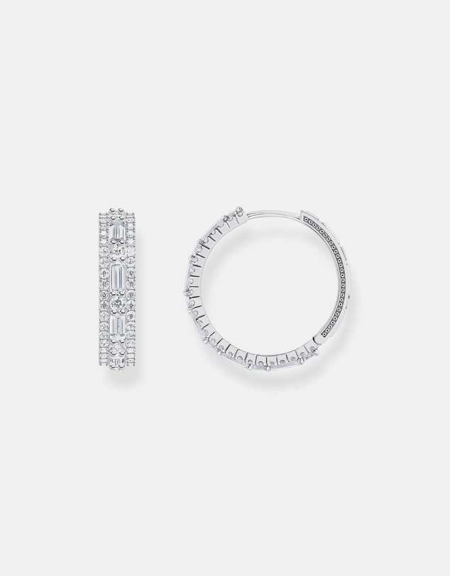 THOMAS SABO - Hoop earrings with white stones