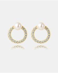 Georgini - GEORGINI OCEANS BYRON FRESHWATER PEARL EARRINGS GOLD