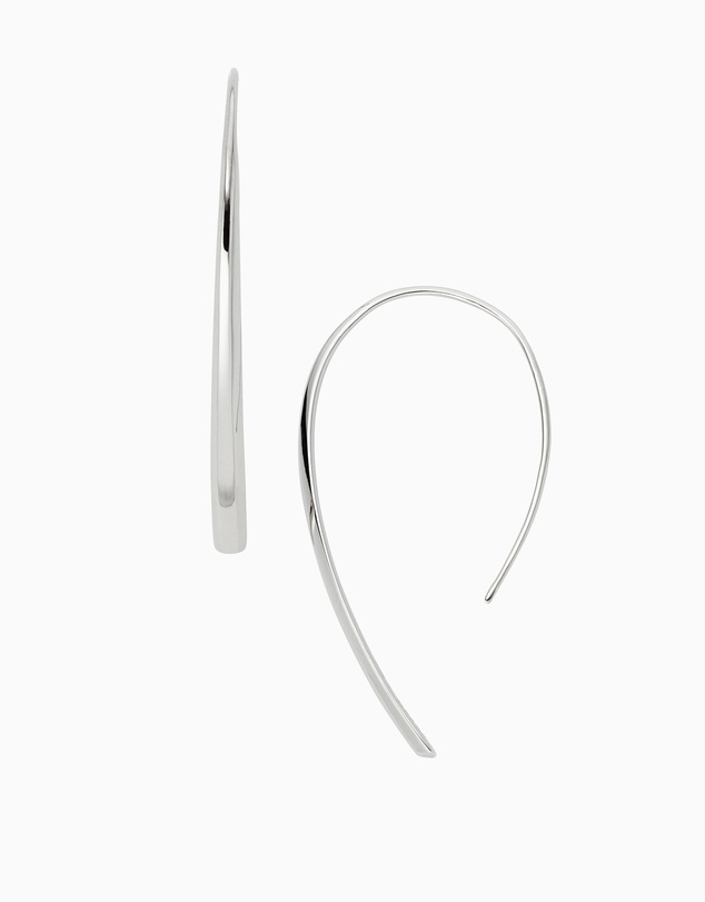 Fossil - Silver-Tone Half Hoop Earring