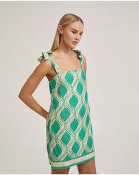 Oxford - Emily Linen Blend Printed Dress