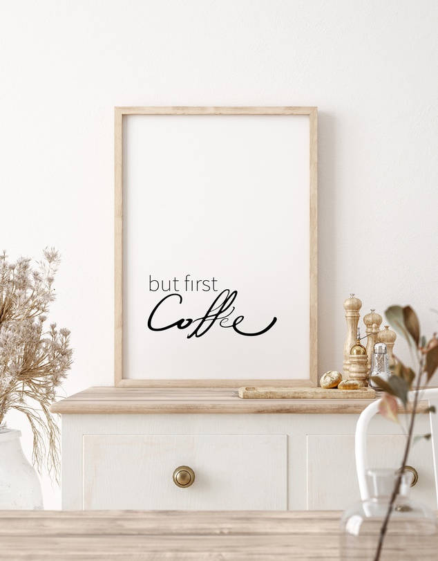 Olive et Oriel - But First Coffee Art Print