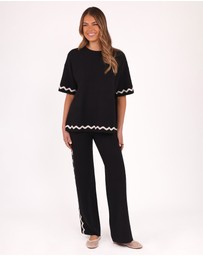 Petal & Pup - Vespa Knitted Tee - Black White
