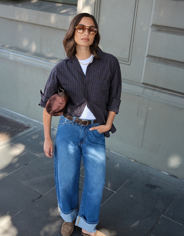 Ceres Life - Frannie Cuffed Barrel Jean