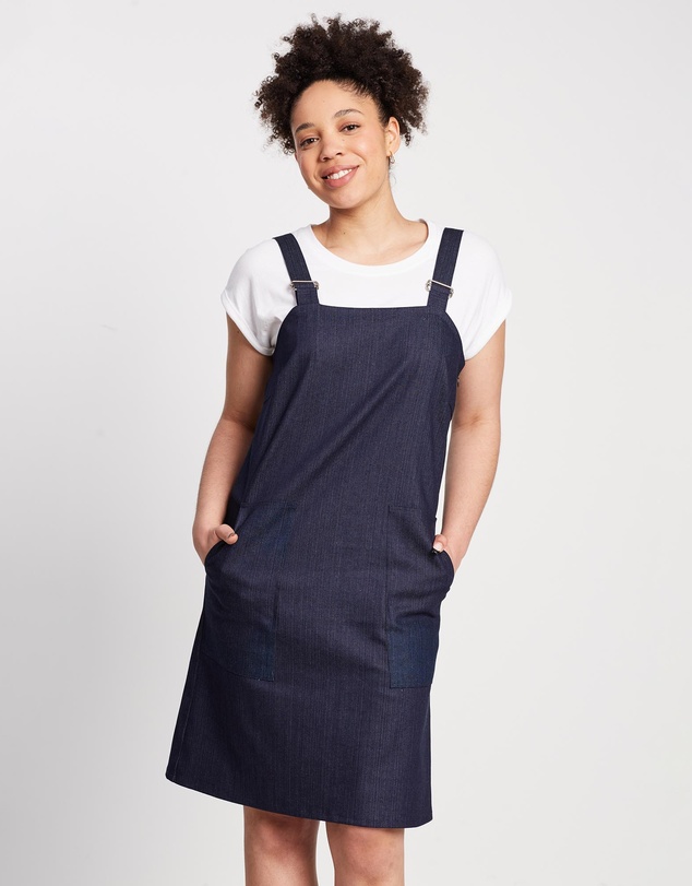 The Social Outfit - Pinafore Dress - Dark Indigo Denim