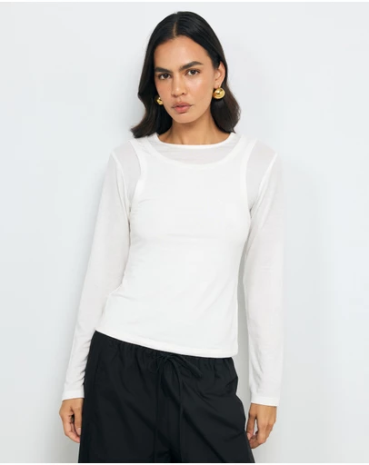 AERE - Tara Layered Jersey Top