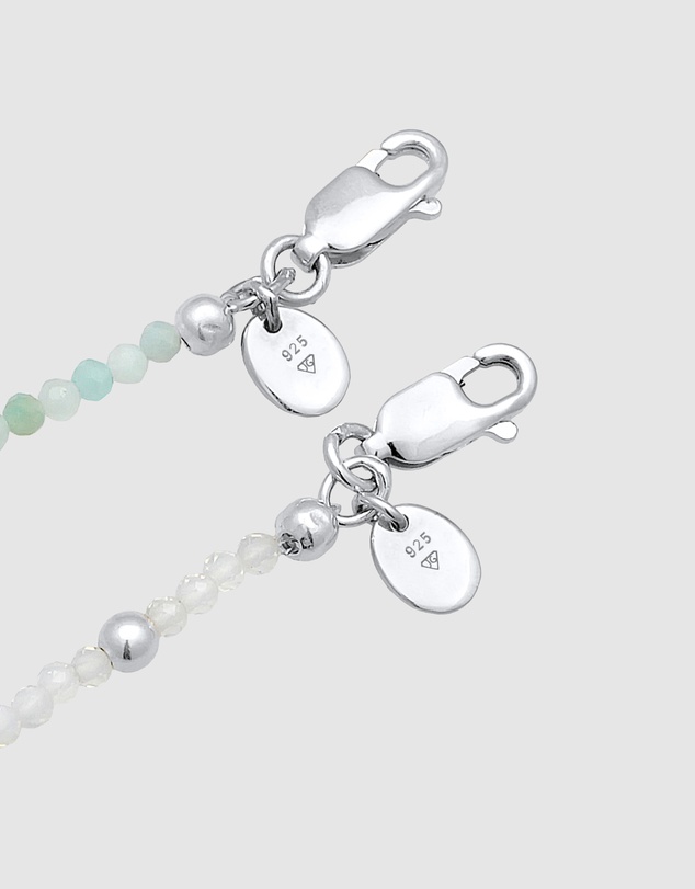 Elli Jewelry - Bracelet Set Amazonite Ball 925 Sterling Silver