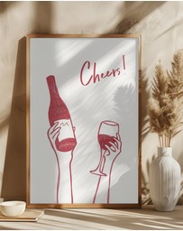 Olive et Oriel - Cheers Wine by Rio Soley Art Print