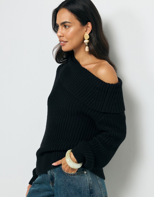 AERE - Leia Off Shoulder Knit Jumper