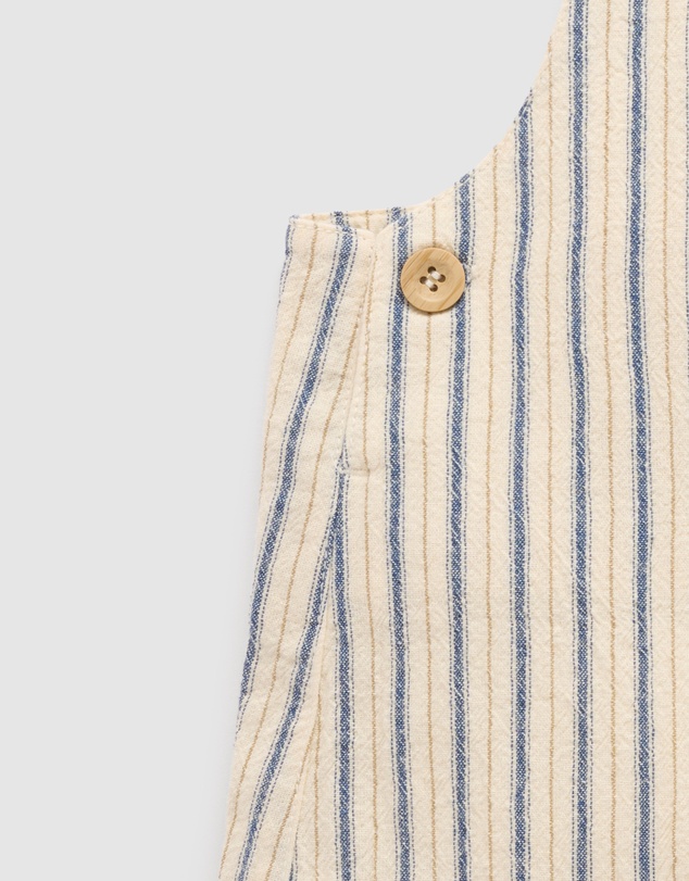 Purebaby - Relaxed Striped Overalls-Kids-Babies