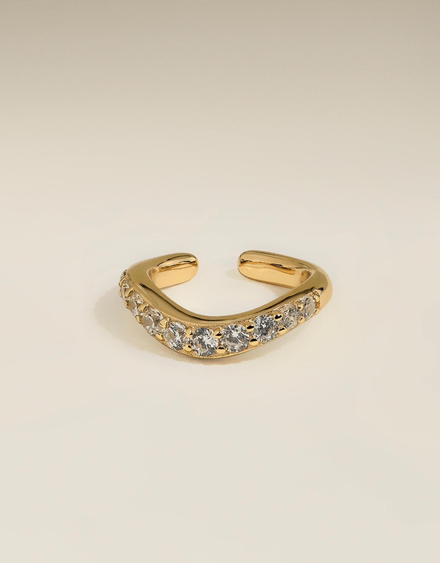 Astrid & Miyu - Wave Crystal Ear Cuff